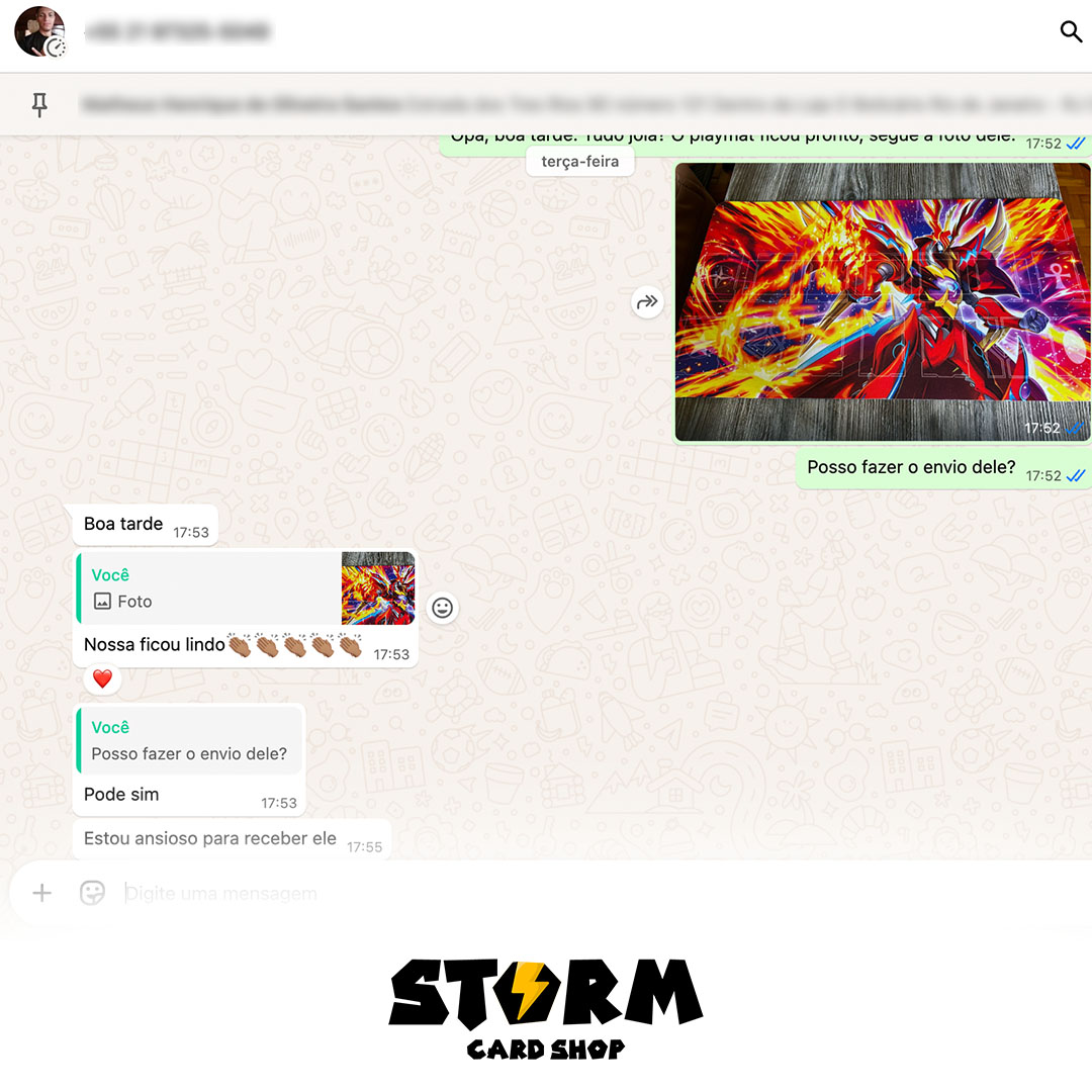 Feedback de cliente Storm Card Shop