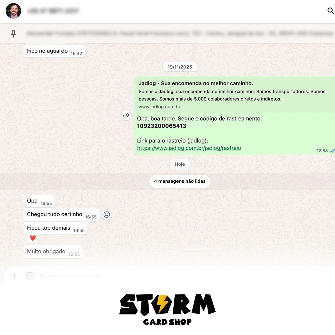 Feedback de cliente Storm Card Shop