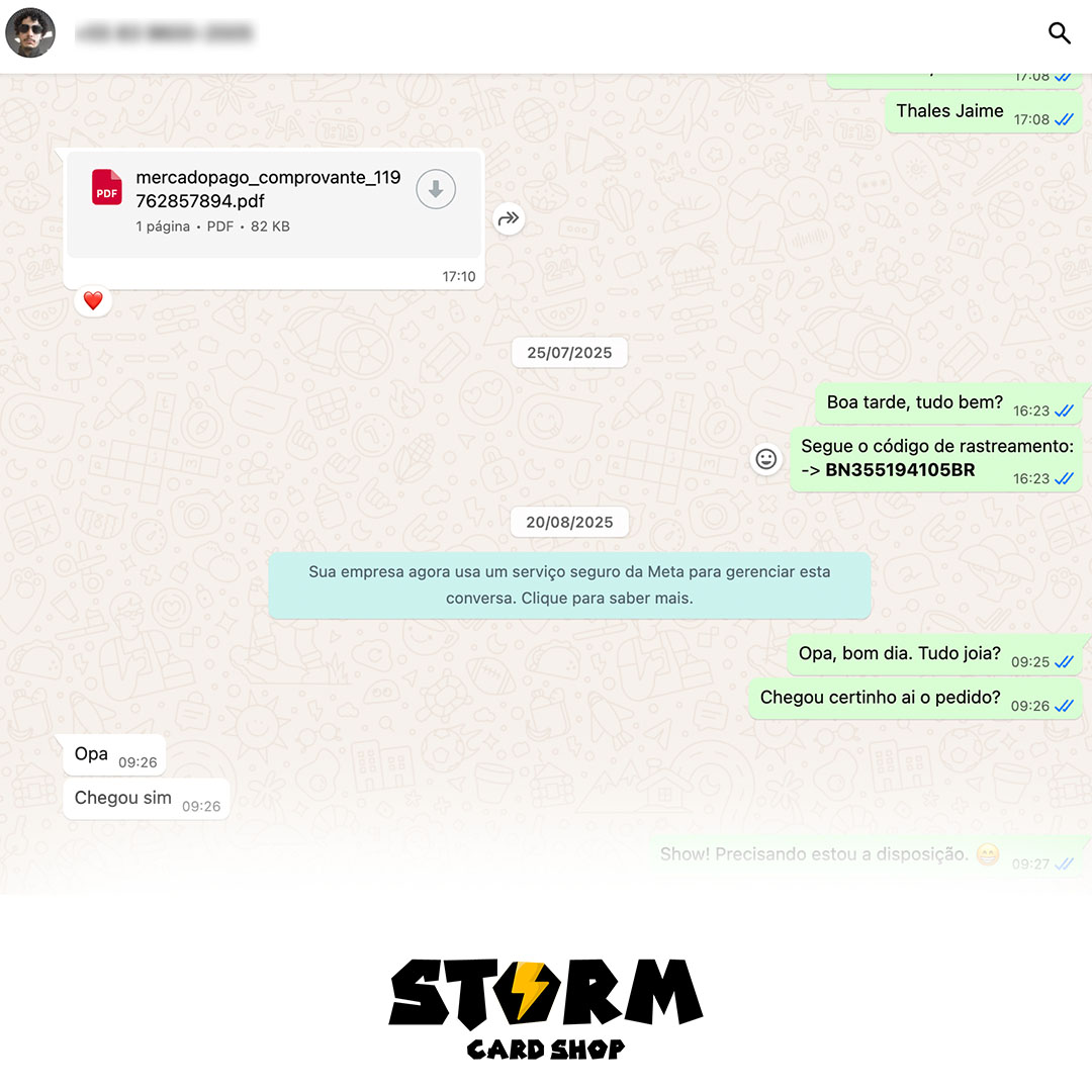 Feedback de cliente Storm Card Shop